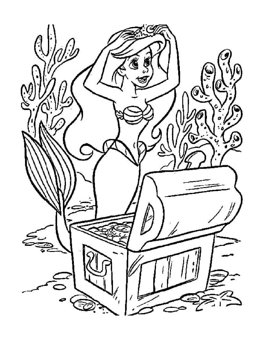 Coloriage Ariel Trousseau