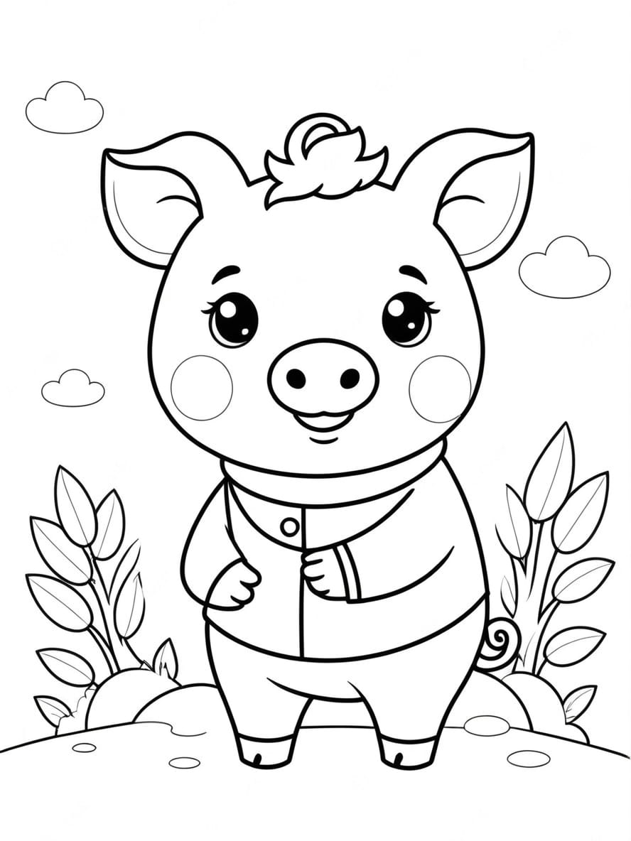 Coloriage Artiste Cochon