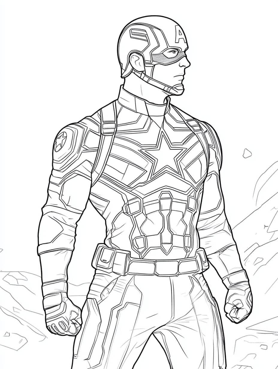 Coloriage Avengers Captain America