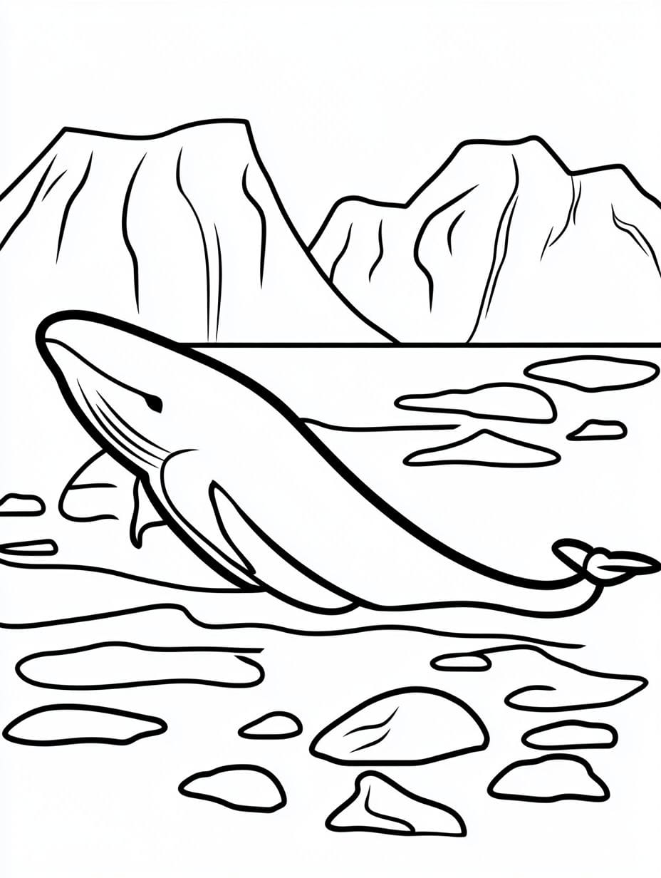 Coloriage Baleines Au Bord De La Glace