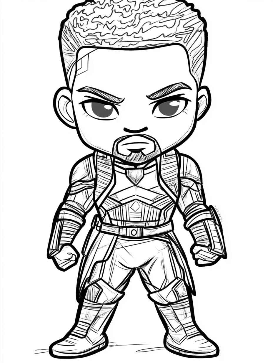 Coloriage Black Panther Chibi