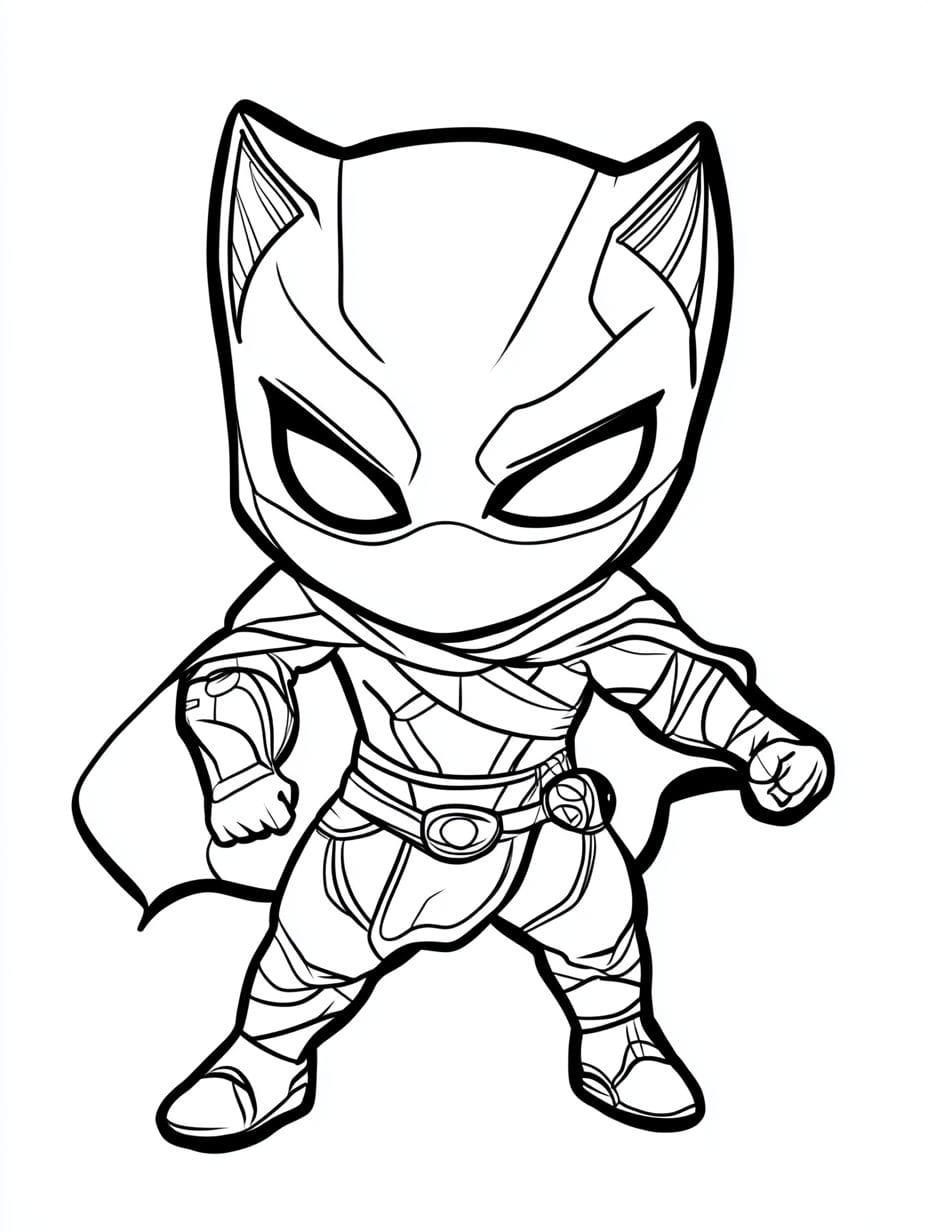 Coloriage Black Panther Cool Chibi