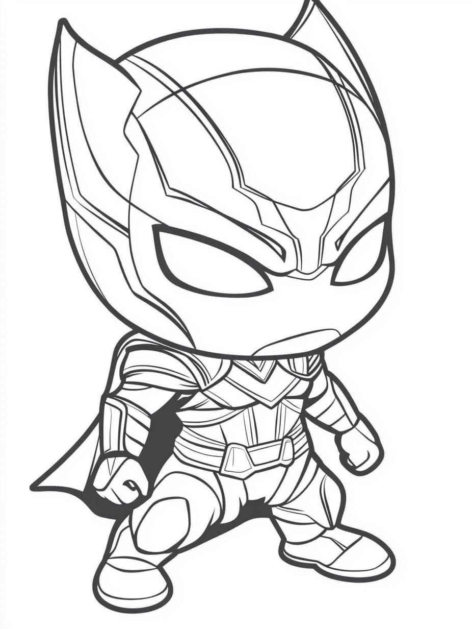 Coloriage Black Panther En Colere Chibi