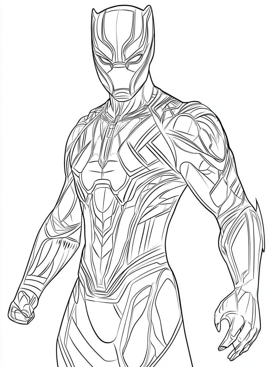 Coloriage Black Panther Rester