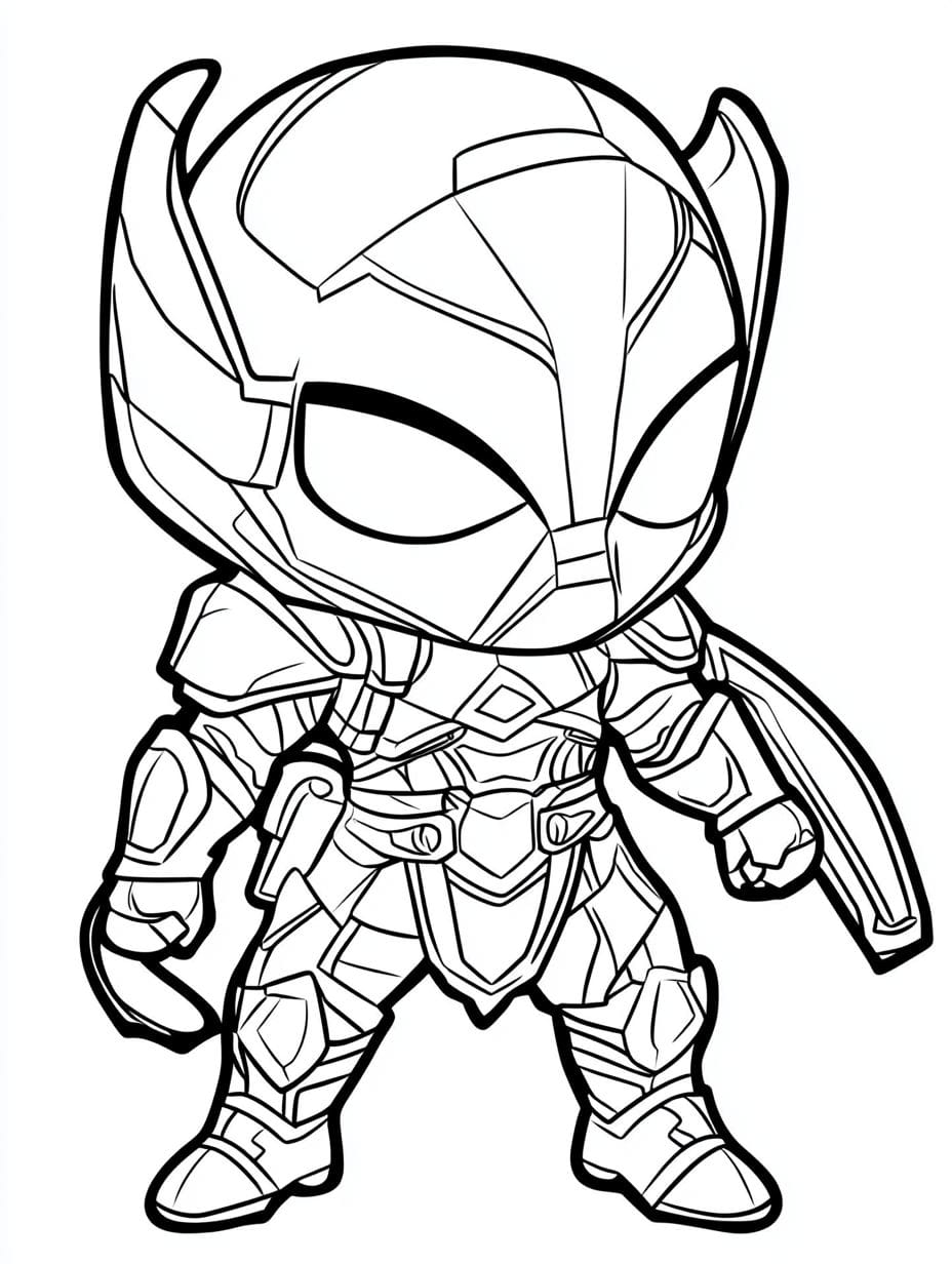 Coloriage Black Panther Robot Chibi