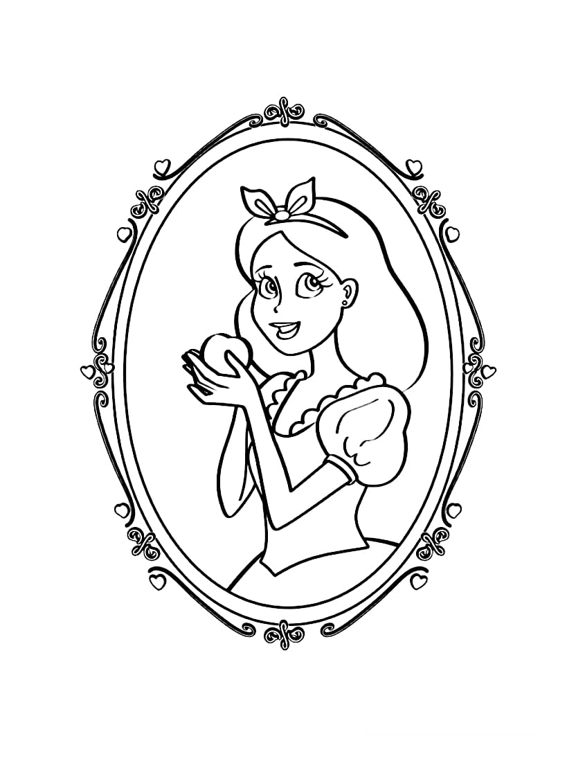 Coloriage Blanche Neige Dans Le Miroir