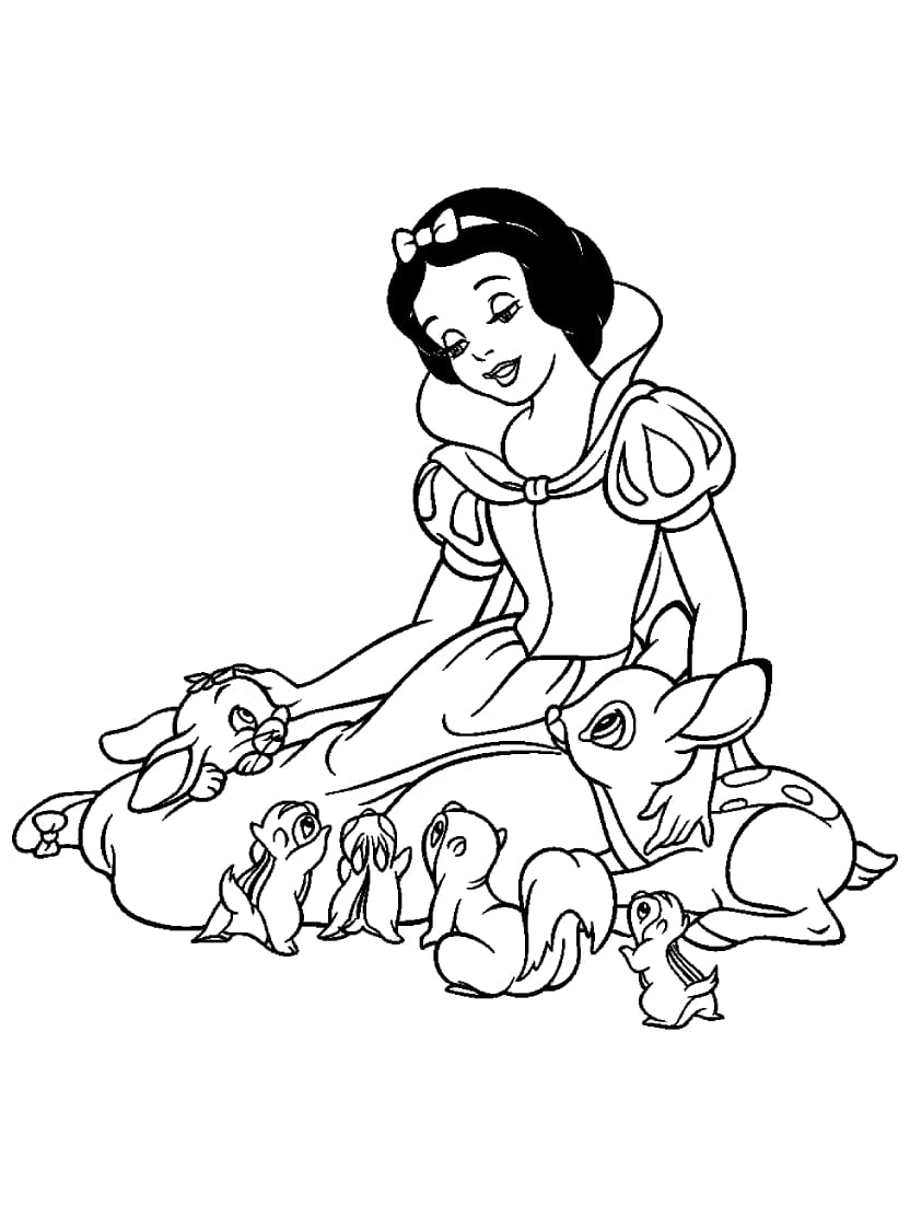 Coloriage Blanche Neige Gratuit Enfants