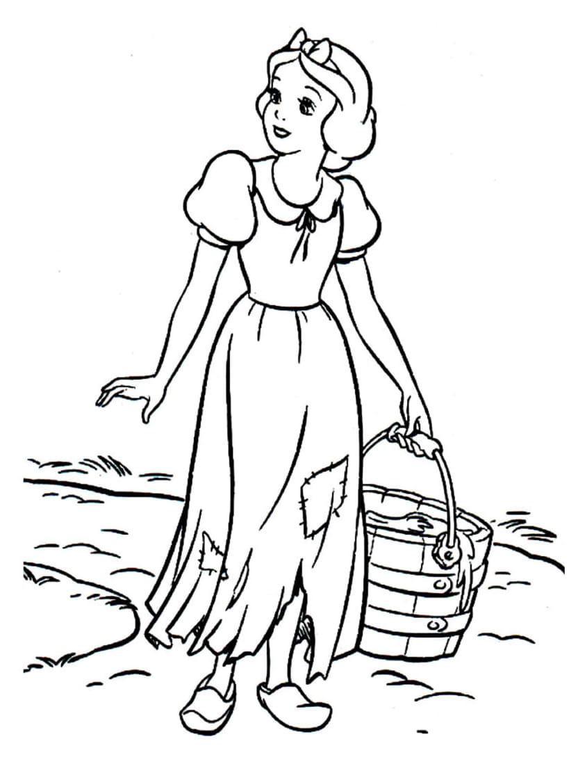 Coloriage Blanche Neige Simple