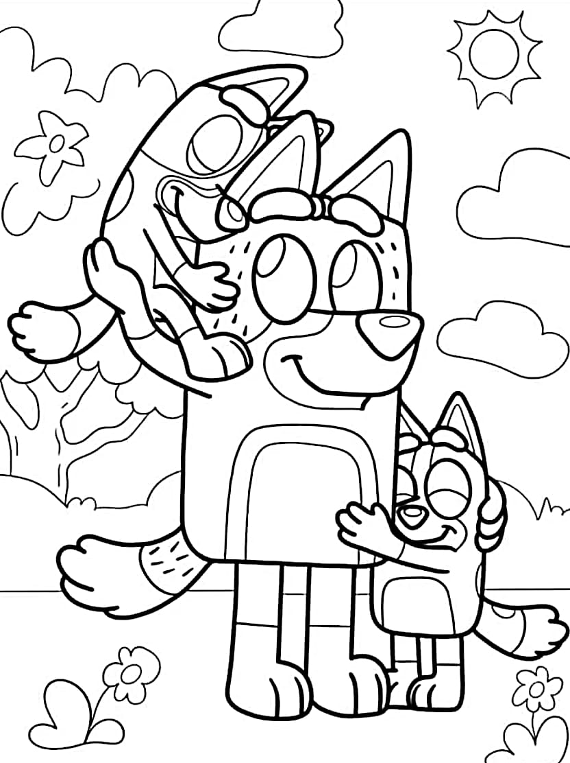 Coloriage Bluey Ses Aventures Favoris