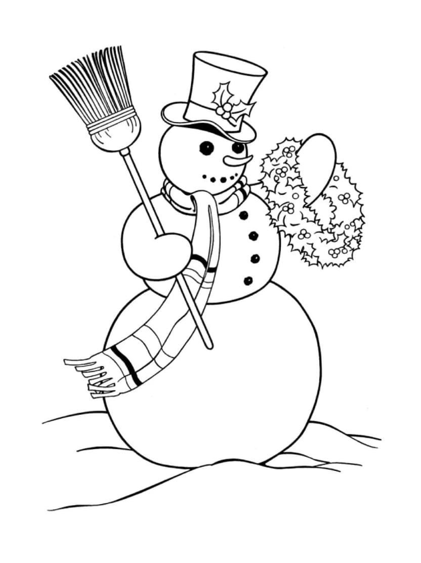 Coloriage Bonhomme De Neige Avec Des Accessoires Fun