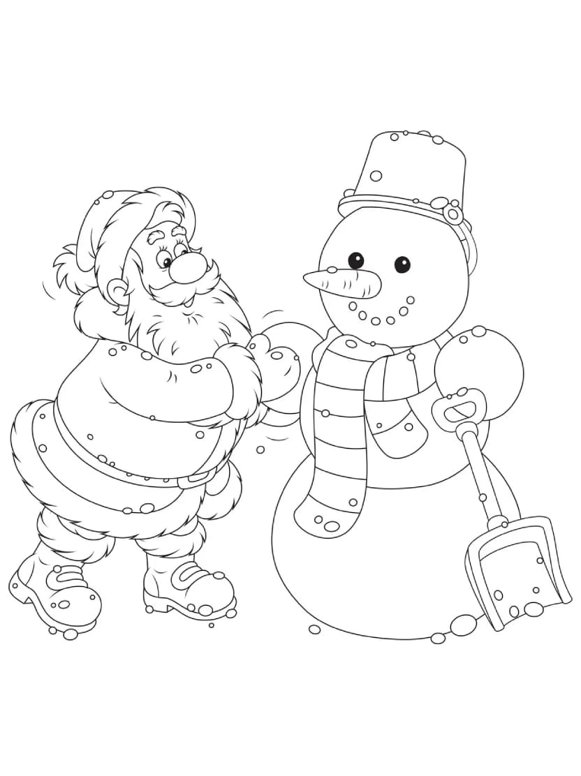 Coloriage Bonhomme De Neige Decore Pour Noel