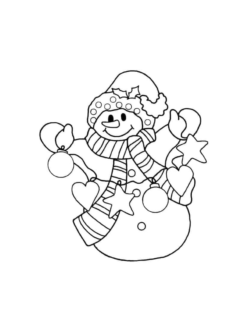 Coloriage Bonhomme De Neige En Couleurs Vives