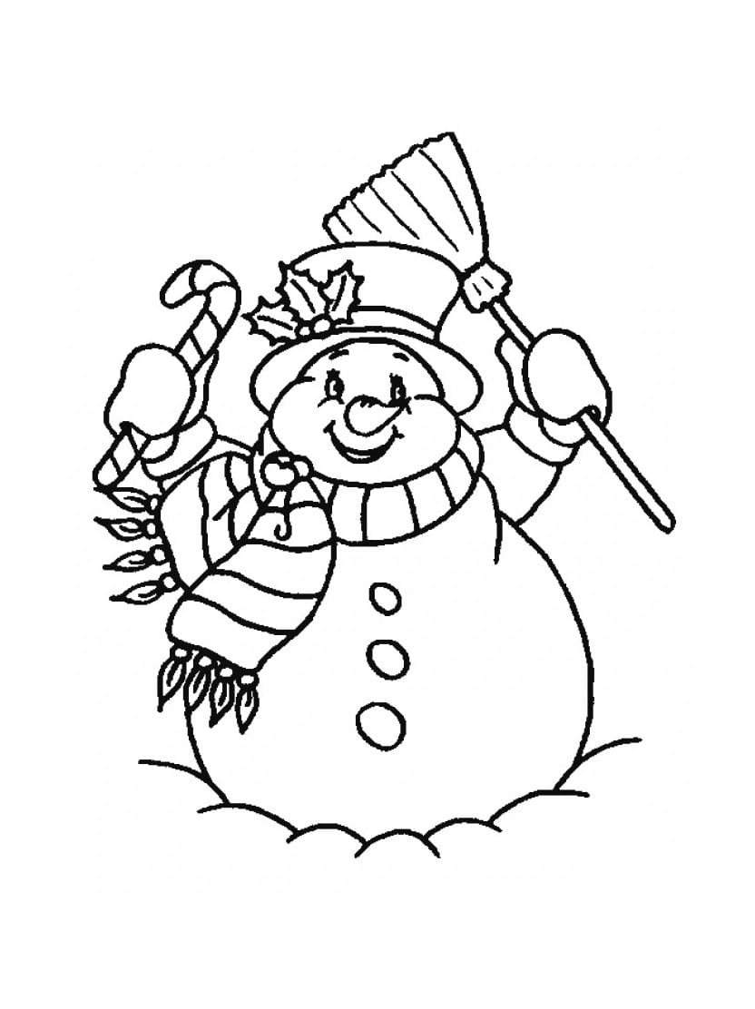 Coloriage Bonhomme De Neige Mignon Et Fun