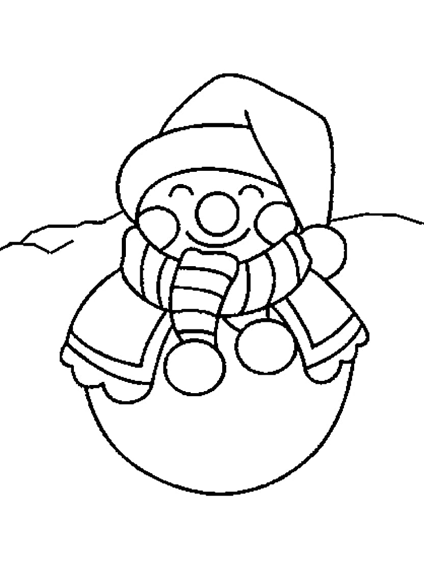 Coloriage Bonhomme De Neige Pour Des Jours Dhiver