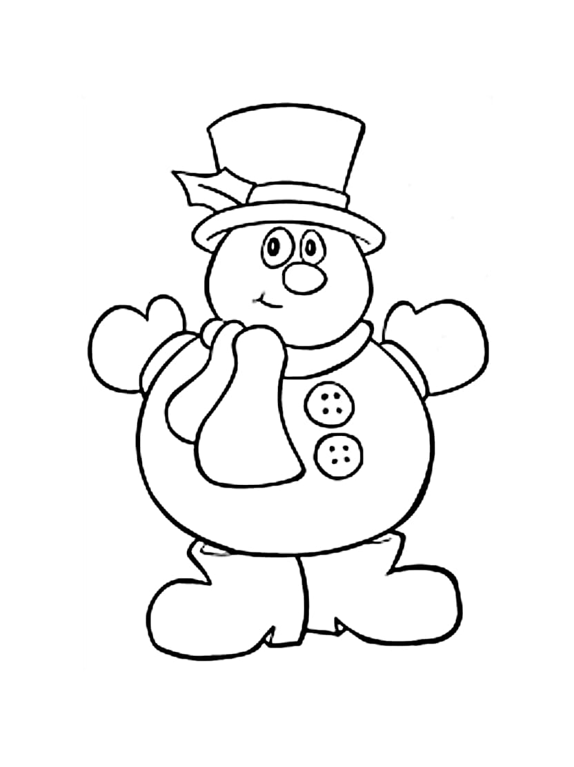 Coloriage Bonhomme De Neige Tout Doux Et Chaleureux