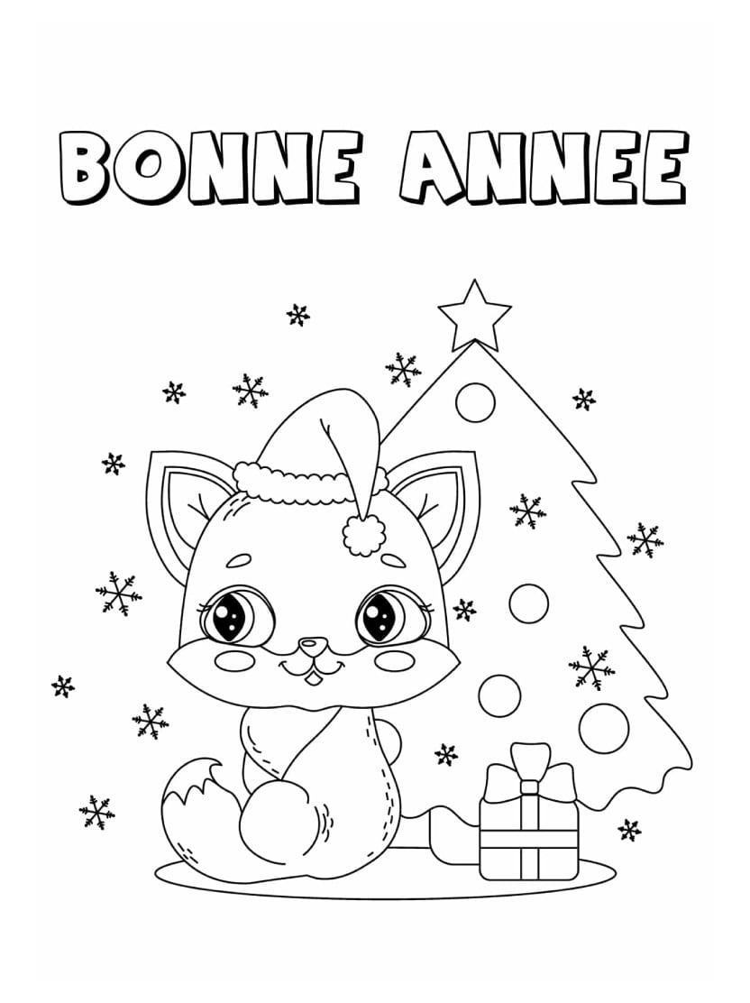 Coloriage Bonne Annee Chat