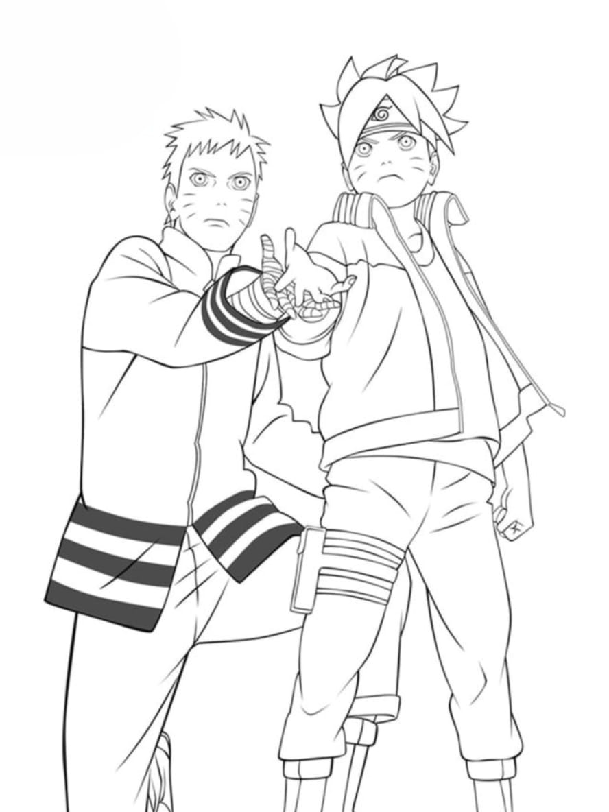 Coloriage Boruto Et Naruto