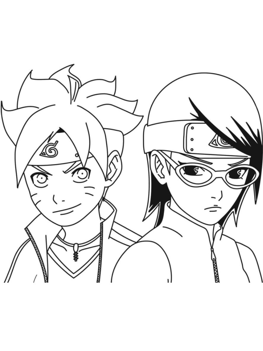 Coloriage Boruto Et Sarada