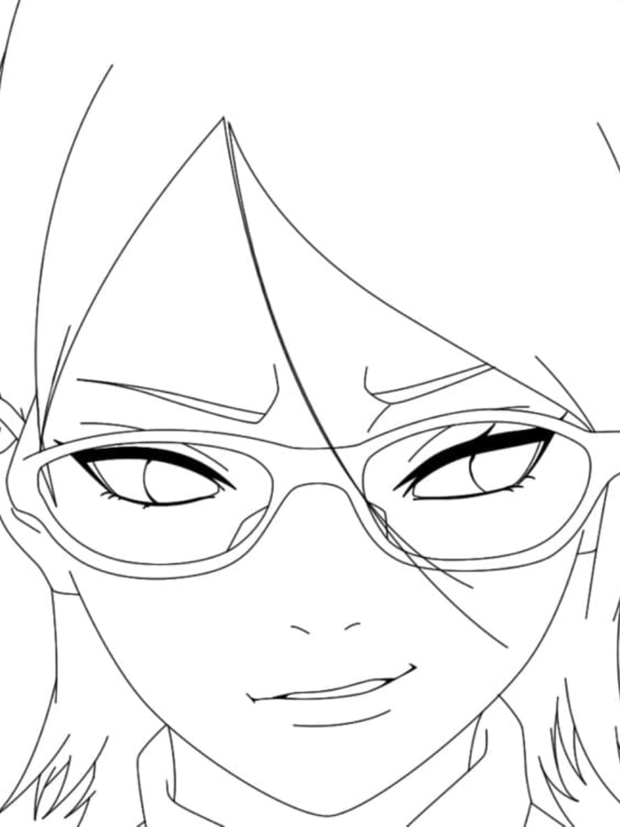 Coloriage Boruto Sarada