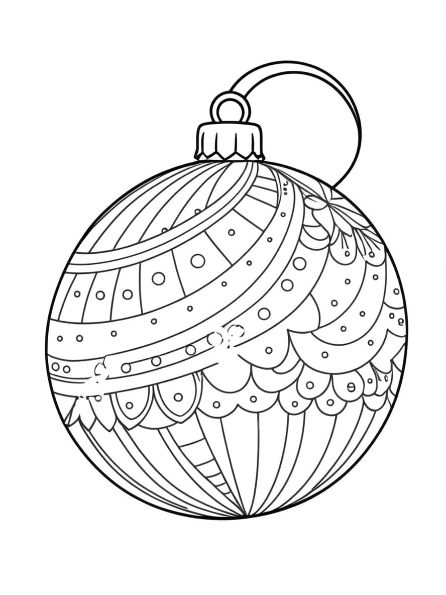 Coloriage Boule De Noel Facile Enfants