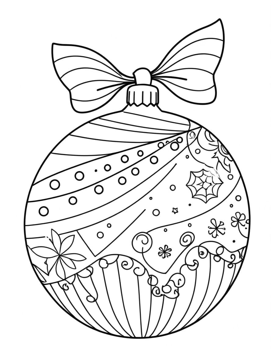 Coloriage Boule De Noel Facile Papilpn