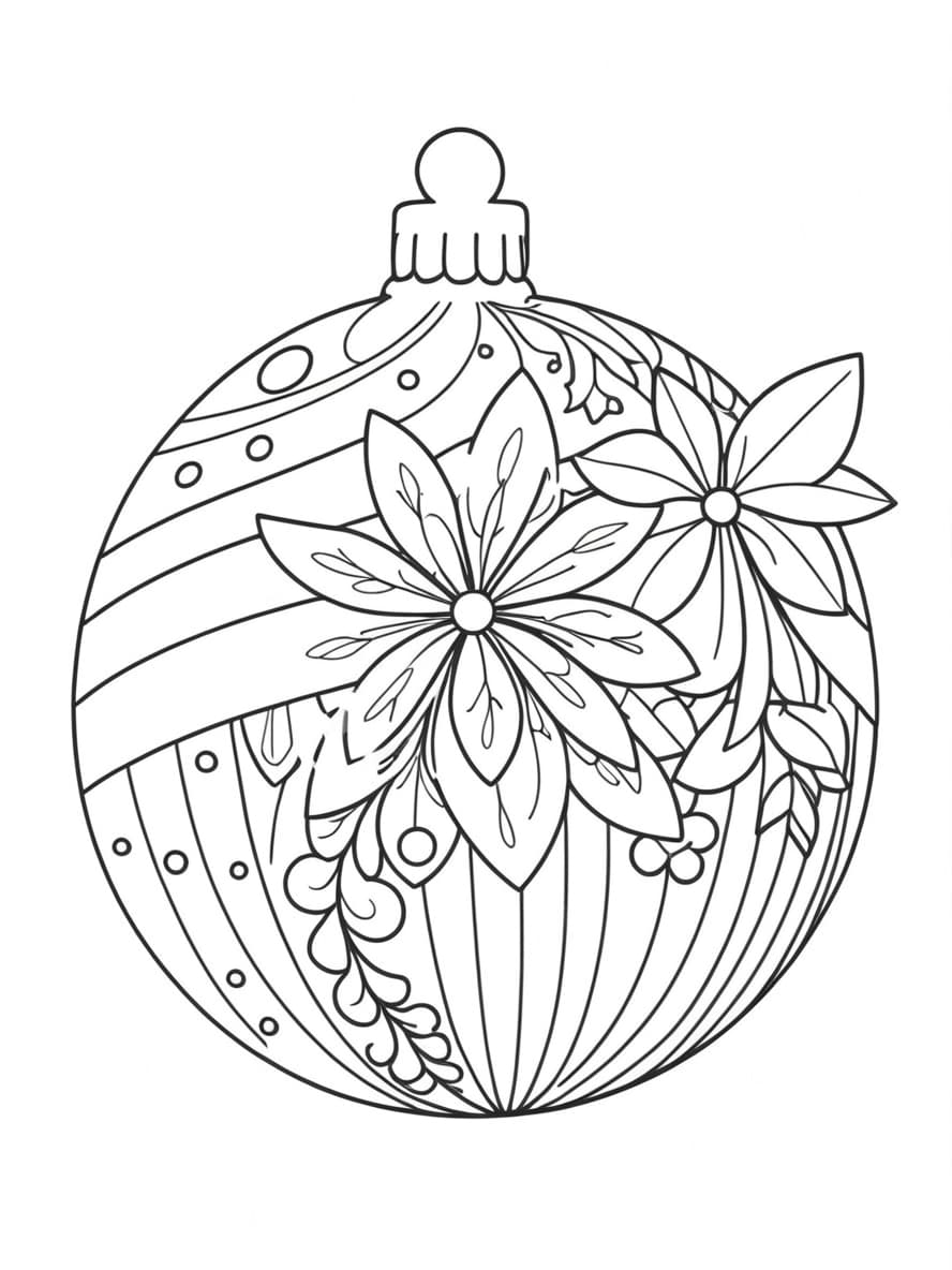 Coloriage Boule De Noel Facile