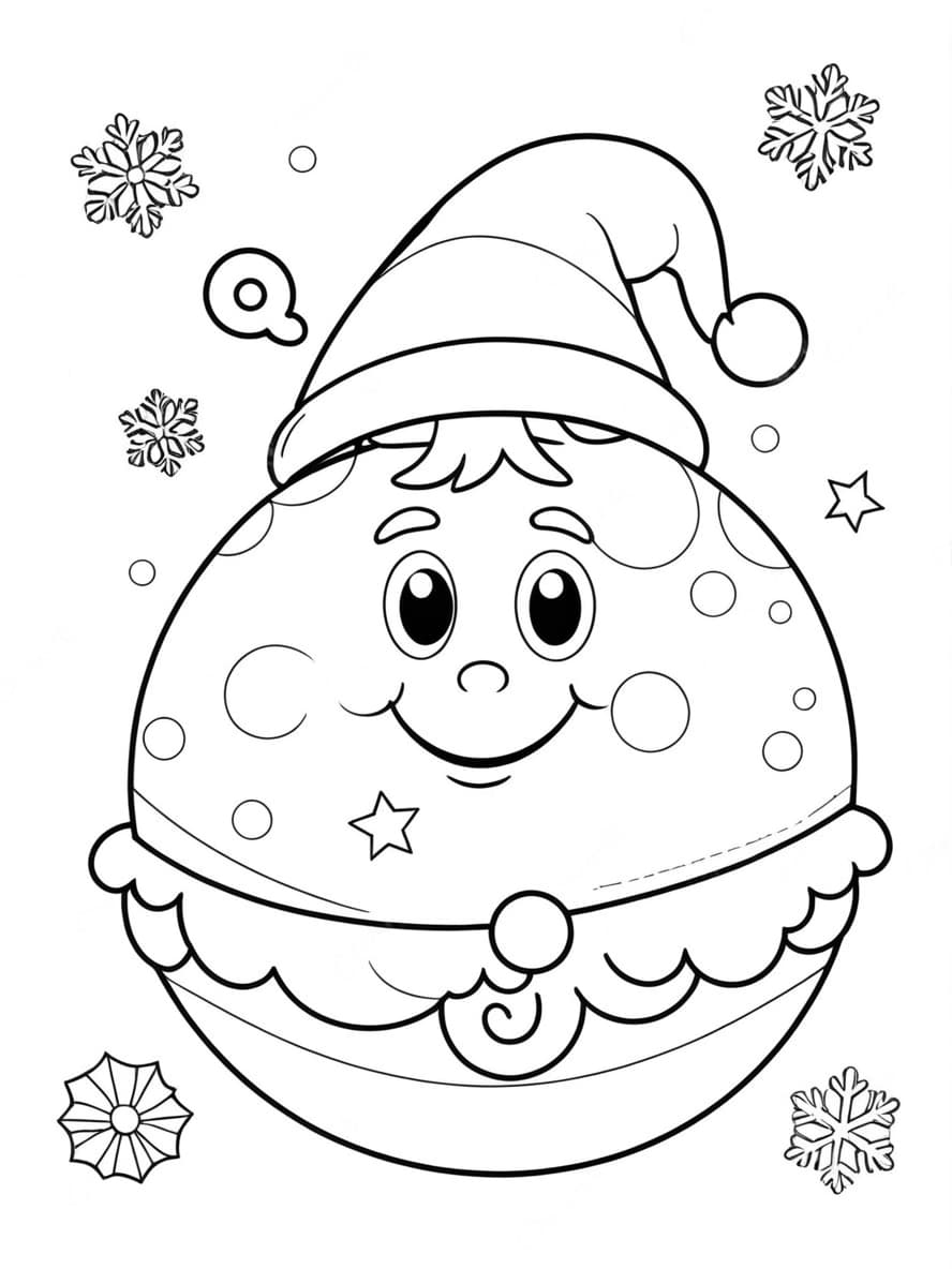 Coloriage Boule De Noel Mignon