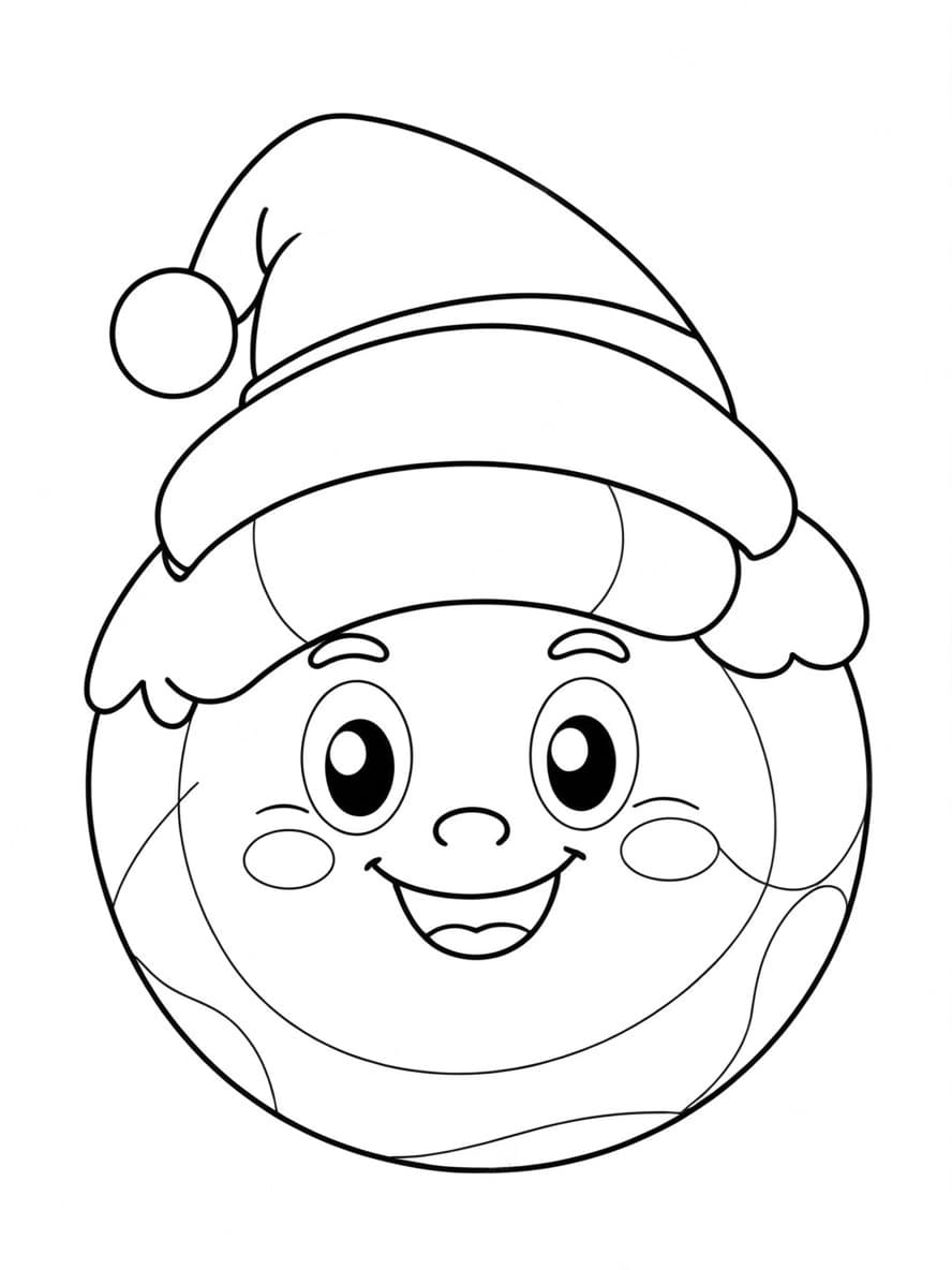 Coloriage Boule De Noel Pere Noel Dang Eu