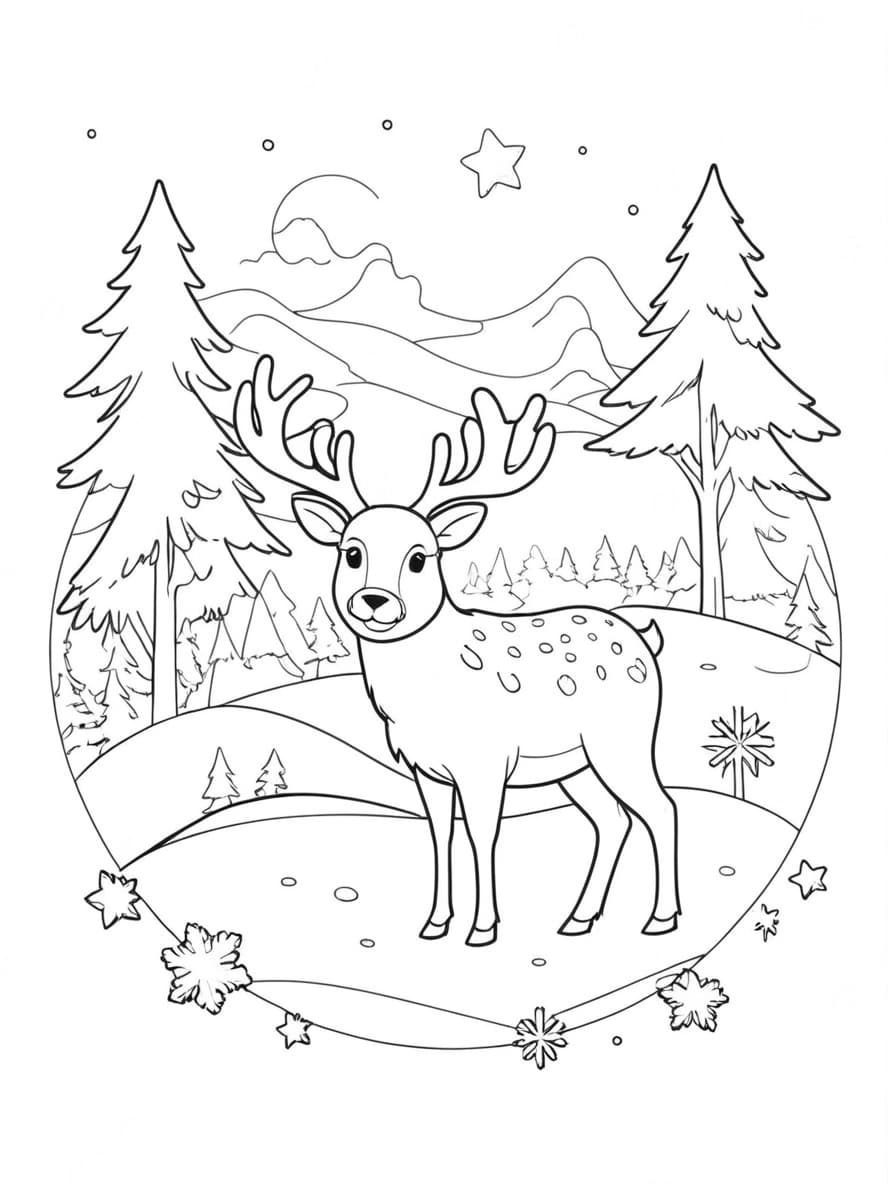 Coloriage Boule De Noel Renne