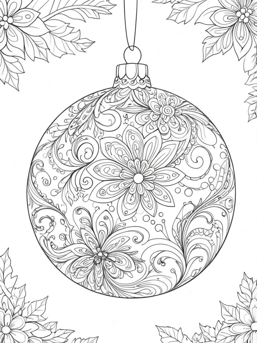 Coloriage Boule De Noel Simple A Imprimer