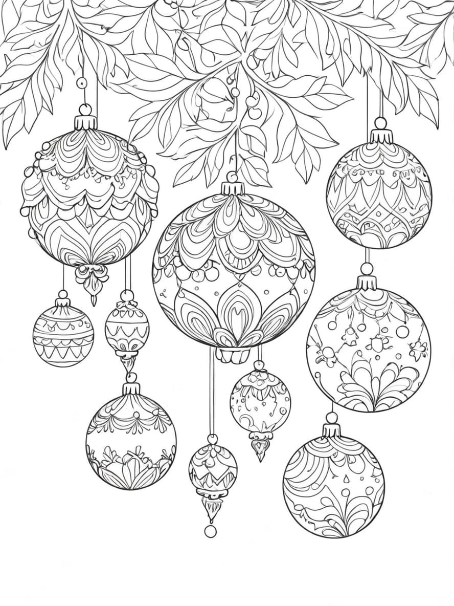 Coloriage Boule De Noel Simple Gratuit Pour Enfants