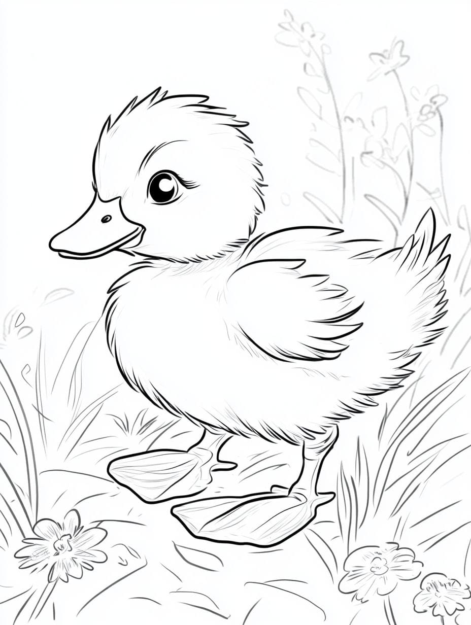 Coloriage Canard Adorable Mini