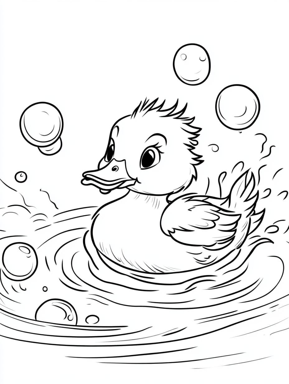 Coloriage Canard Ballon