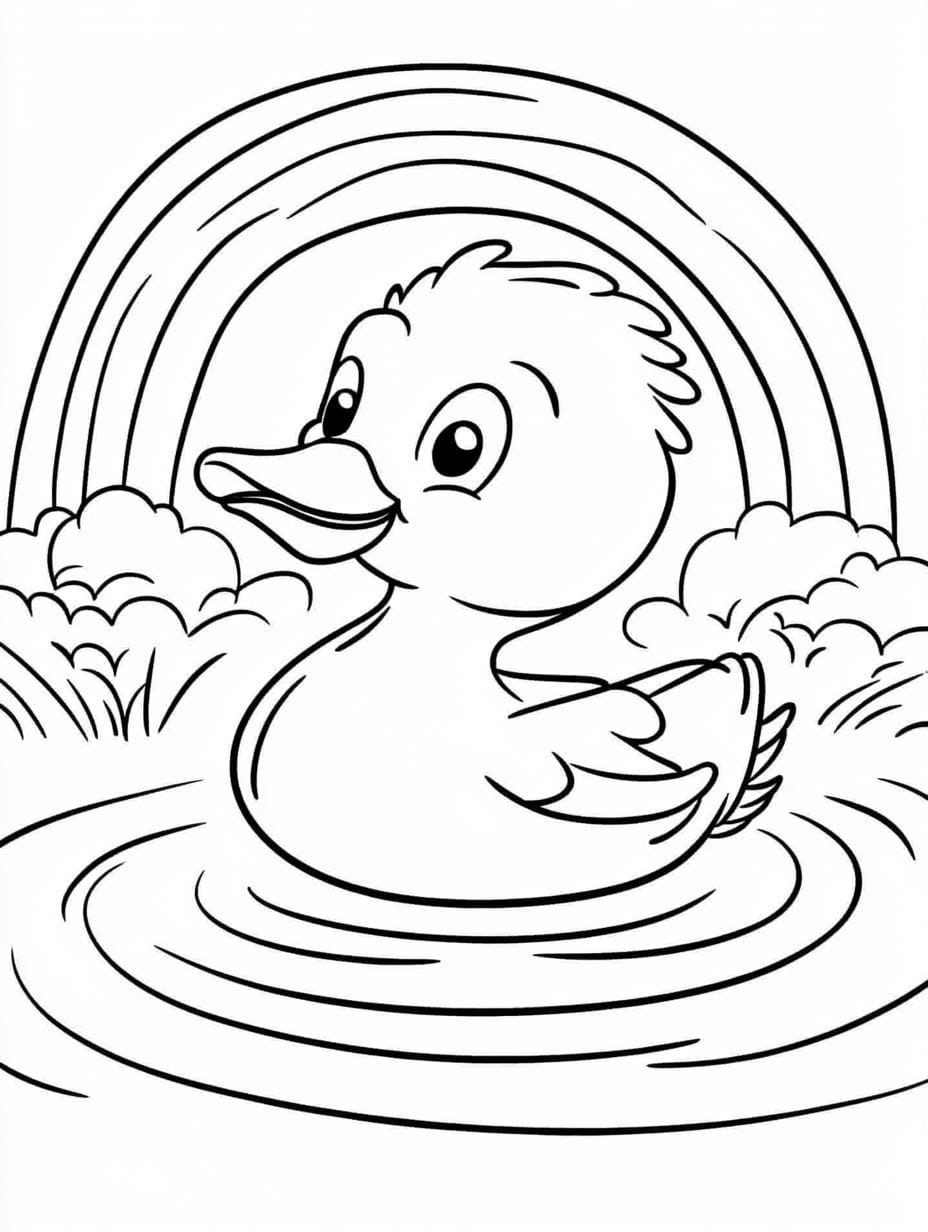 Coloriage Canard Rainbow