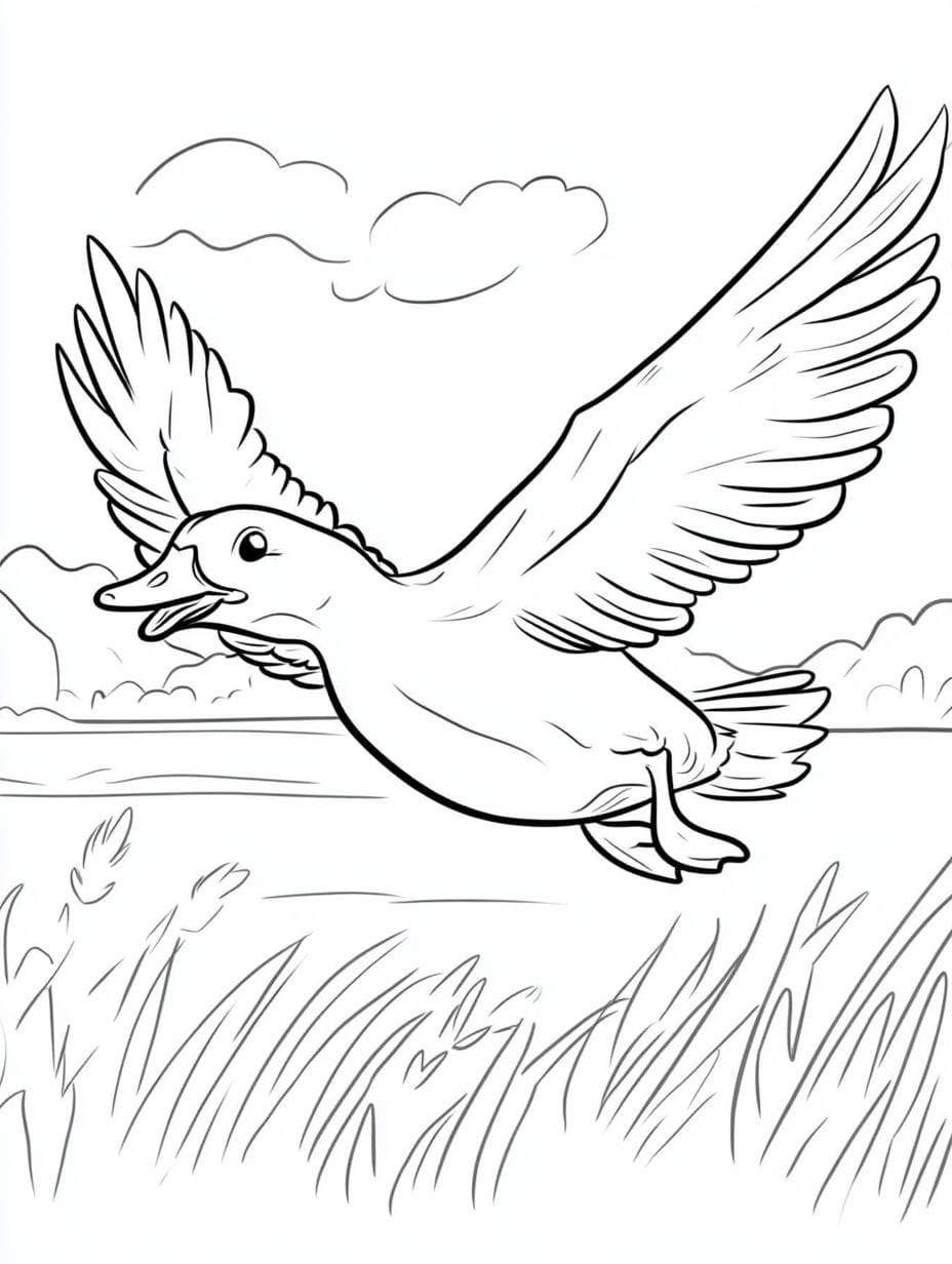 Coloriage Canard Sauter