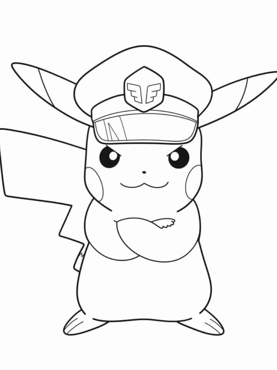 Coloriage Capitaine Pikachupikachu Coloring Page