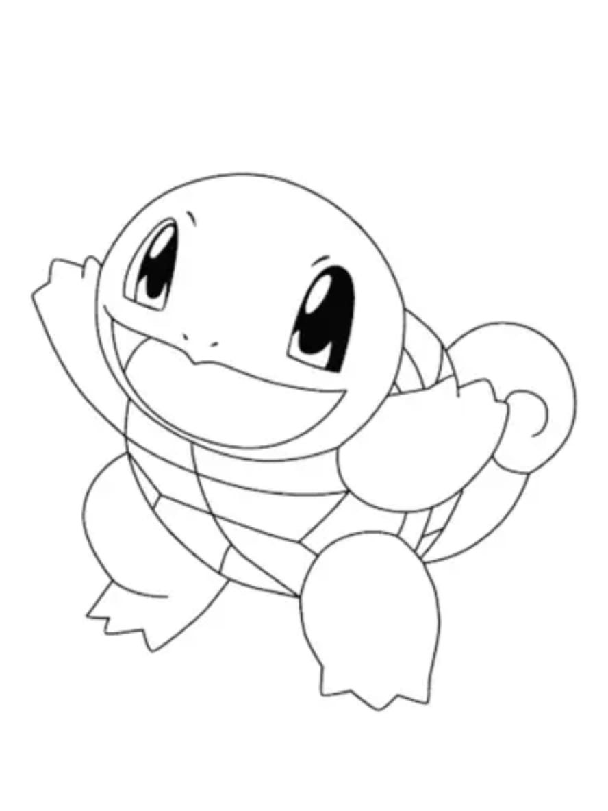 Coloriage Carapuce Sourire Pokemon Hollywood