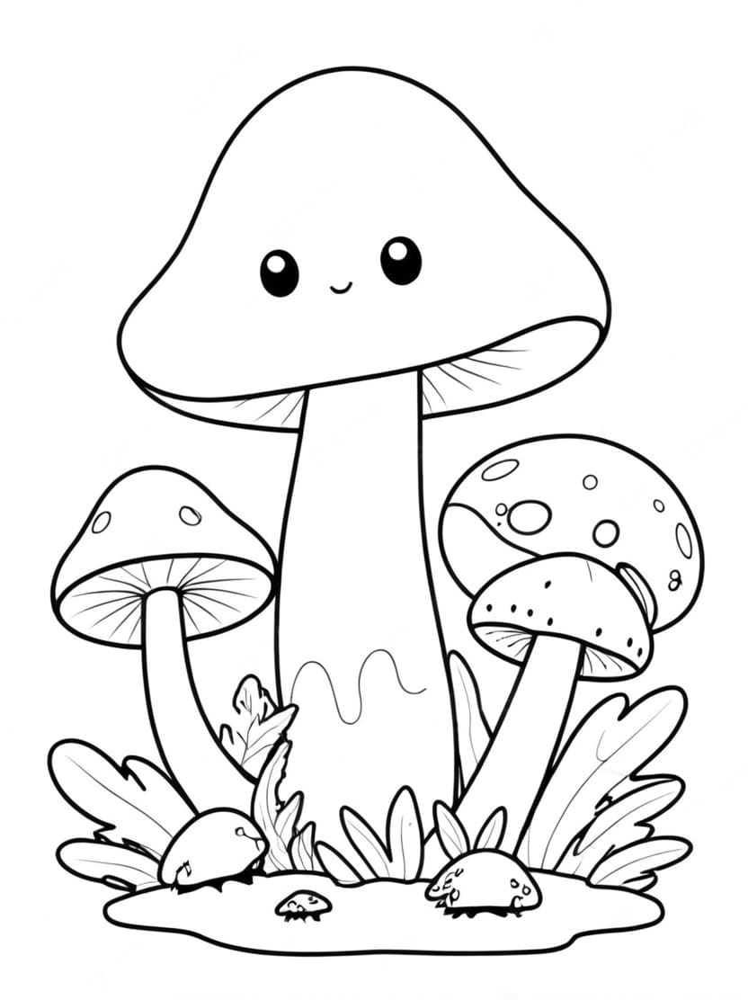 Coloriage Champignon Artistique