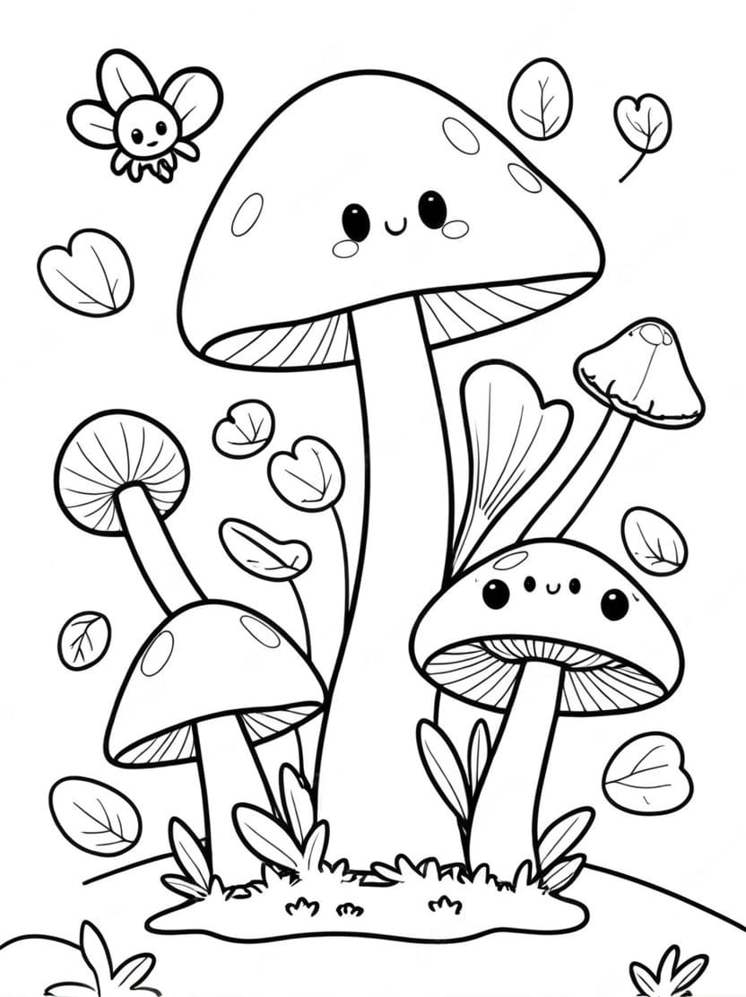 Coloriage Champignon Beau