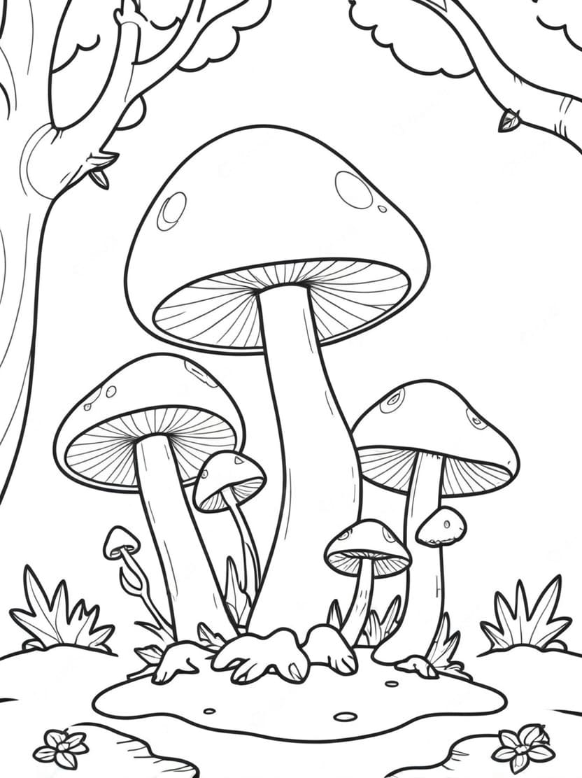 Coloriage Champignon Dans La Nature