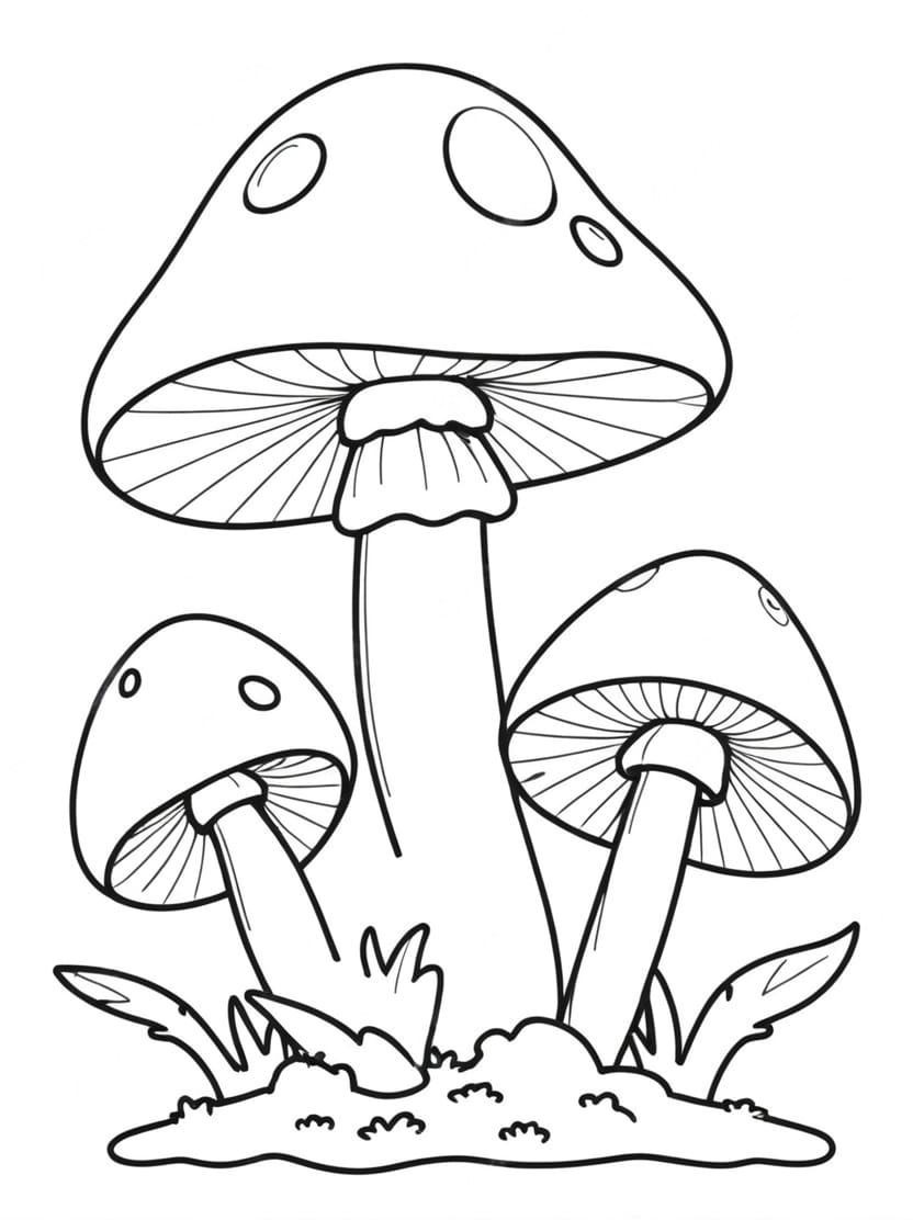 Coloriage Champignon Facile Pour Enfants