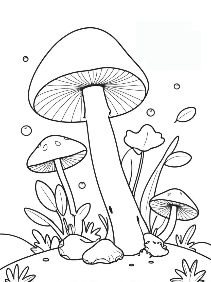 Coloriage Champignon Facile