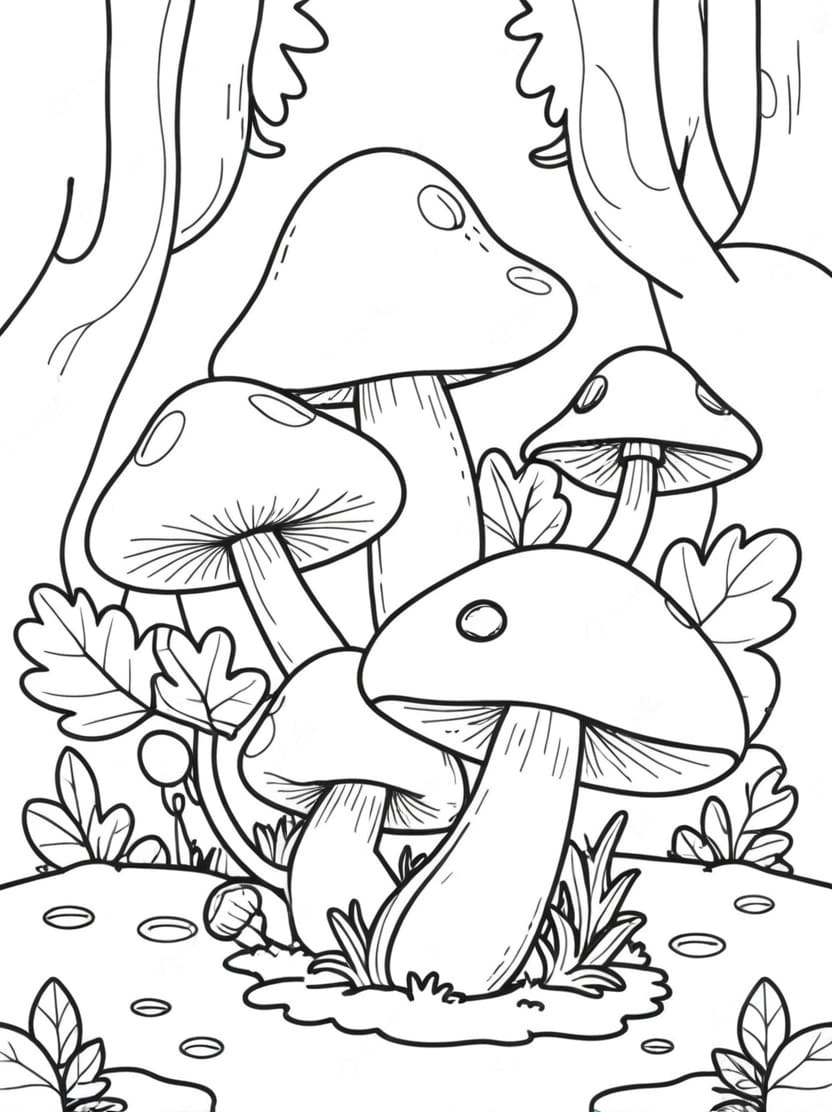 Coloriage Champignon Gratuit Pour Enfants