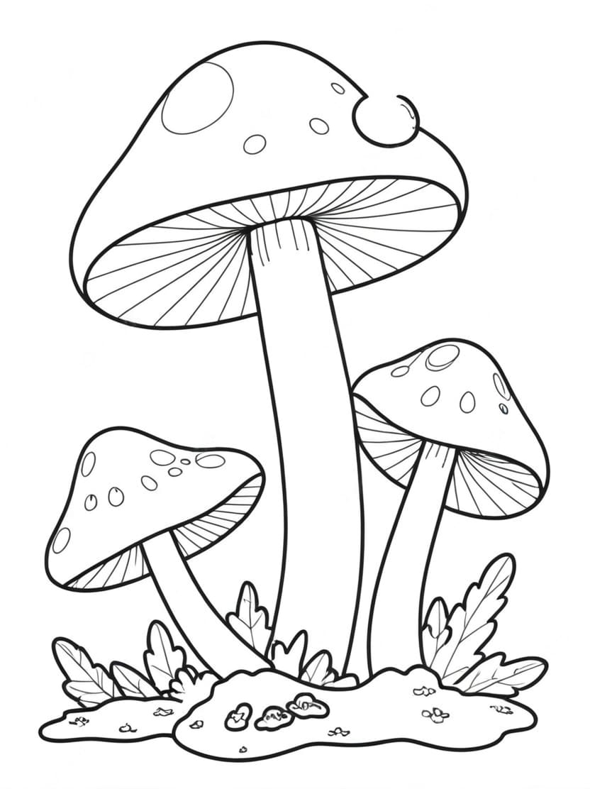 Coloriage Champignon Gratuit Simple