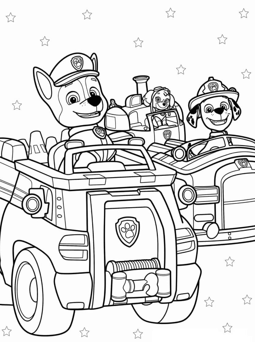 Coloriage Chase Au Volant