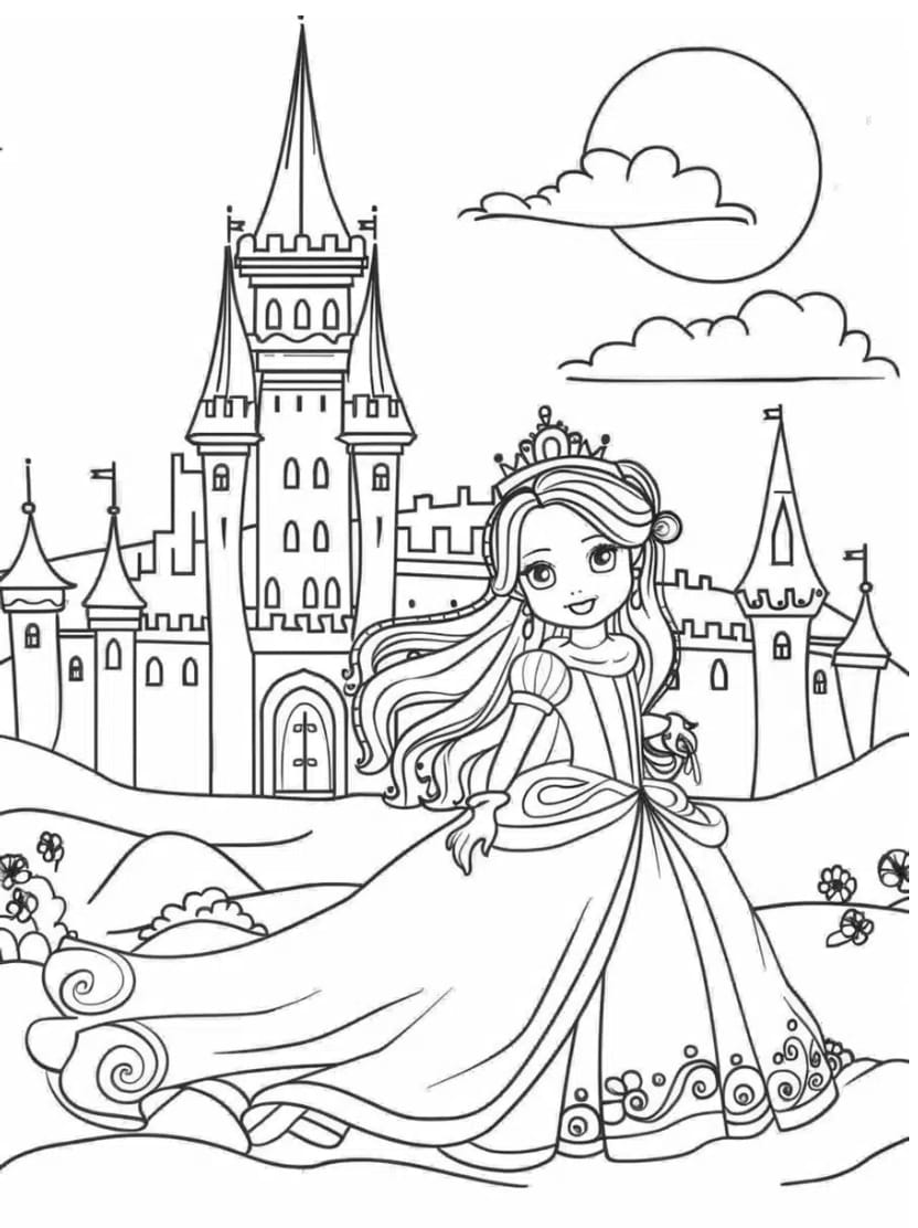 Coloriage Chateau Princesse Pour Des Oeuvres Artistiques Merveilleuses