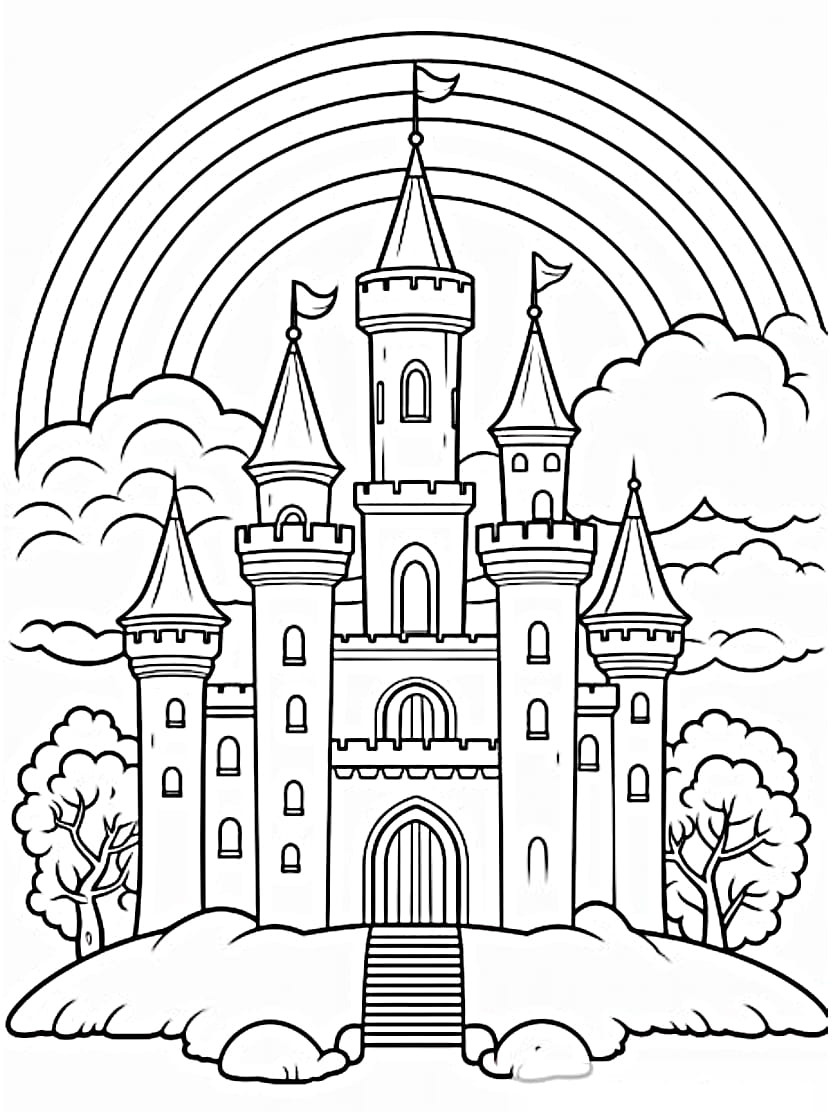 Coloriage Chateau Princesse Symbole De Reve