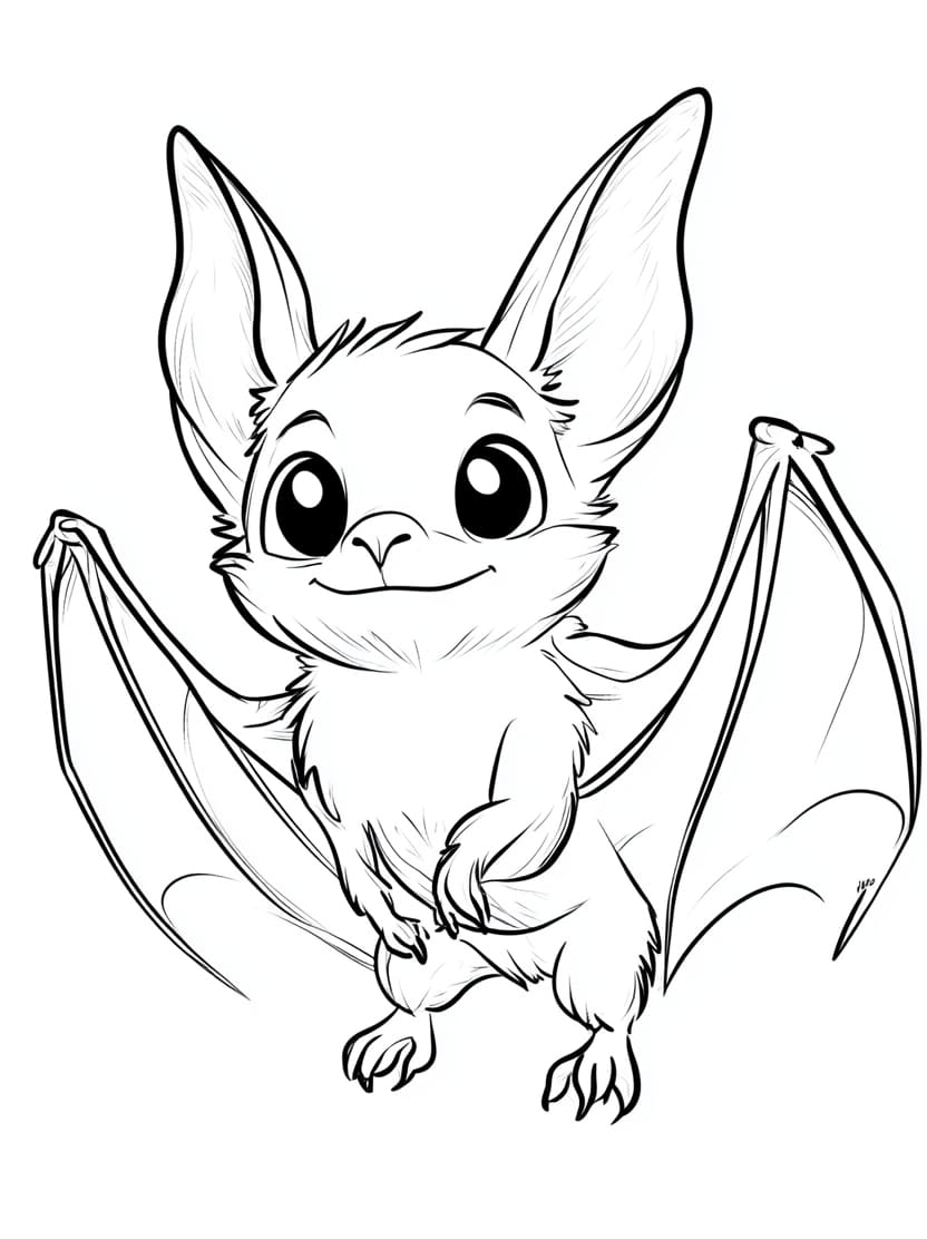 Coloriage Chauve Souris Adorable