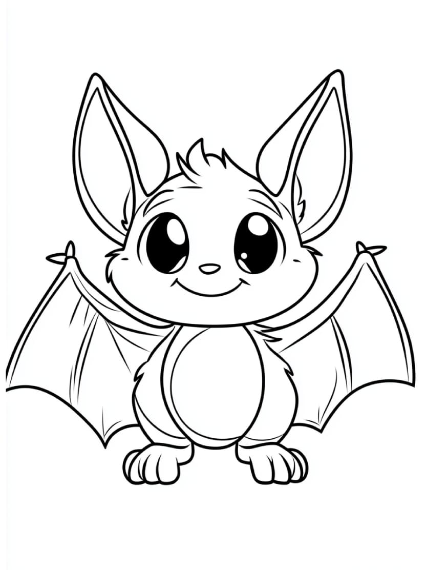 Coloriage Chauve Souris Chibi Gratuit