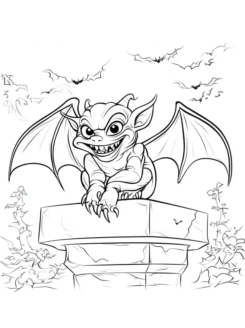 Coloriage Chauve Souris Volant Dans La Nuit